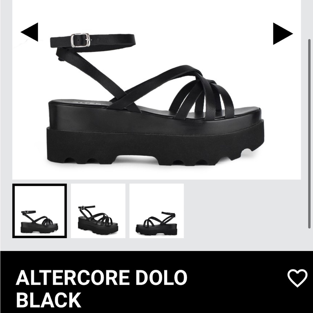 Altercore Dolo Sandals NWT size 39 Vegan Leather Goth Sandals